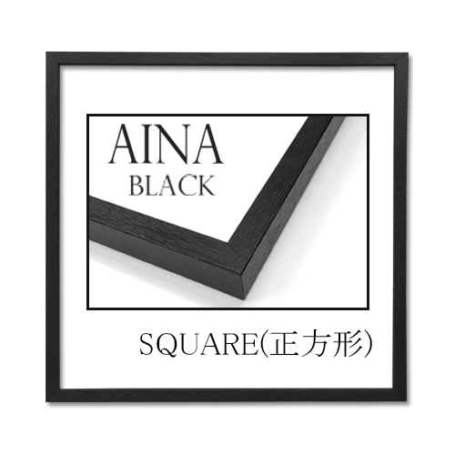 アイナ＜ブラック＞ スクエア(正方形)サイズ
