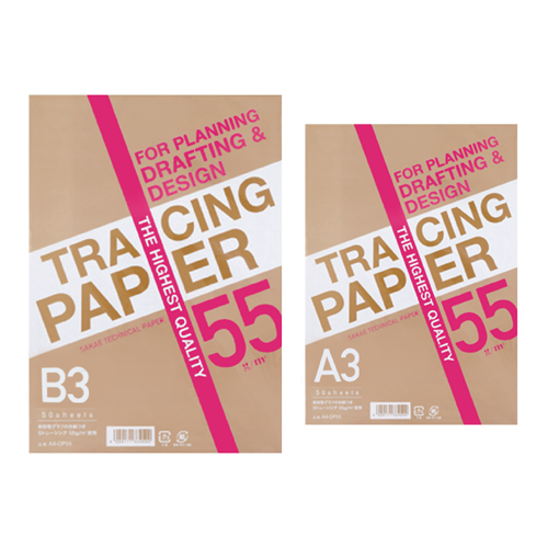 トレーシングペーパーパッド55g/㎡ 50枚綴(天糊)