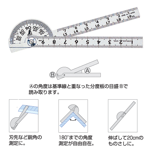 シンワ プロトラクターミニ シルバー